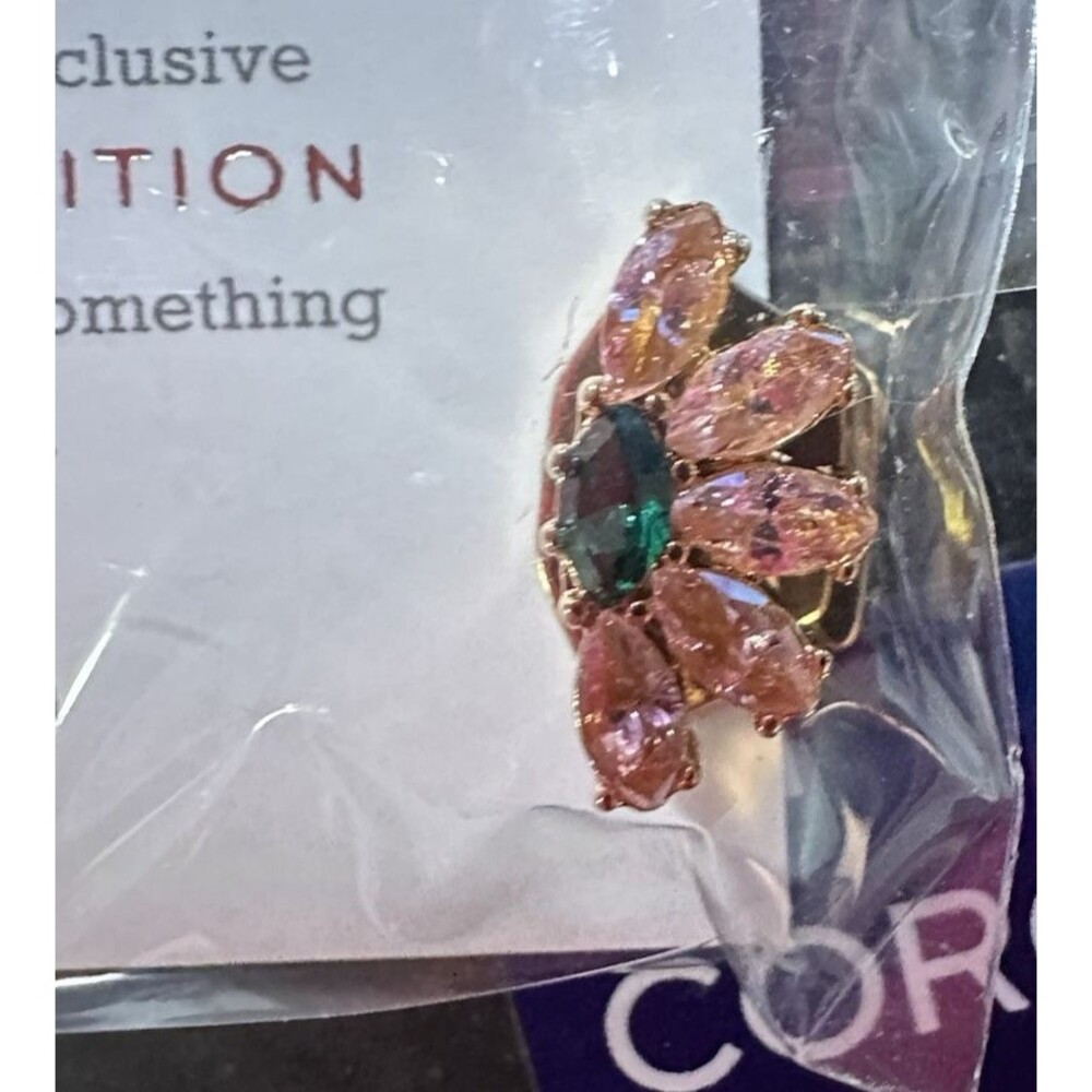 KEEP Collective Pink Petal Flower Pave Gold collector's edition Charm Slider NIP